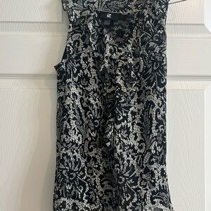 Black and White Floral Top by R